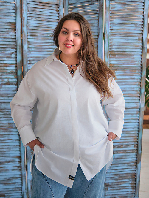 Рубашка удлиненная белая RuSkin  